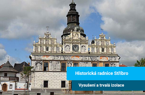 Historická radnice stříbro, vysušena DryPolem