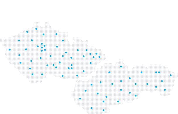 Mapa všech instalací DryPolu v České republice a na Slovensku